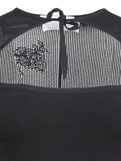 Pointelle-Knit Decollette Top