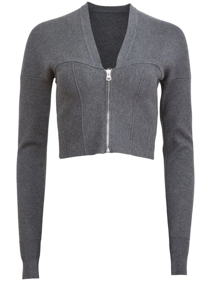 Zip-Up Bustier Cardigan