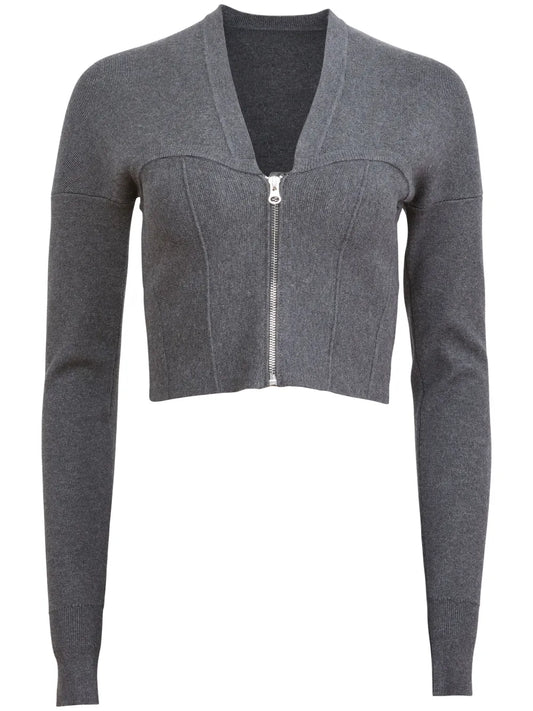 Zip-Up Bustier Cardigan