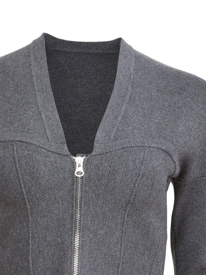 Zip-Up Bustier Cardigan