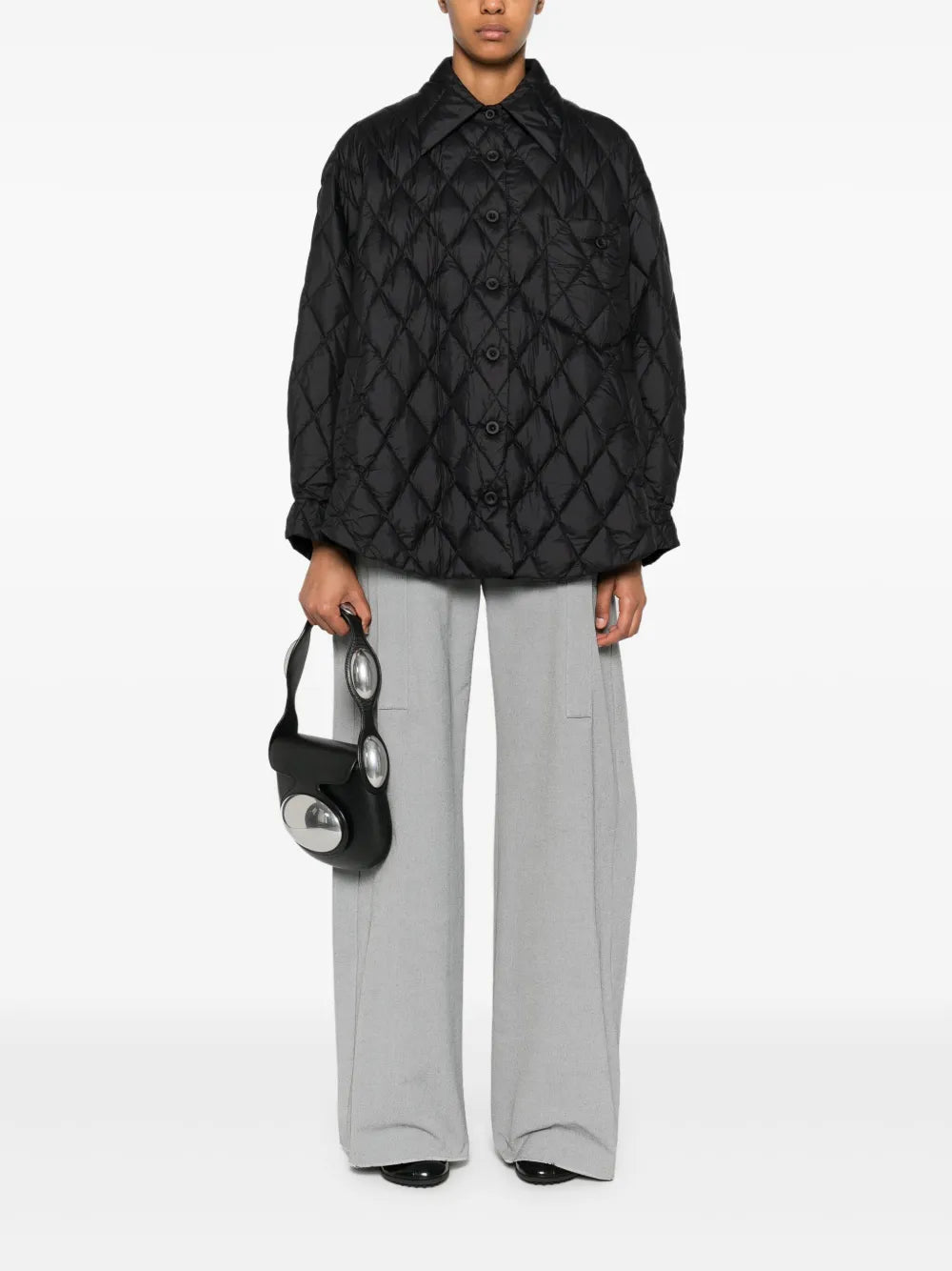 Diamond-Quilted Padded Jacket