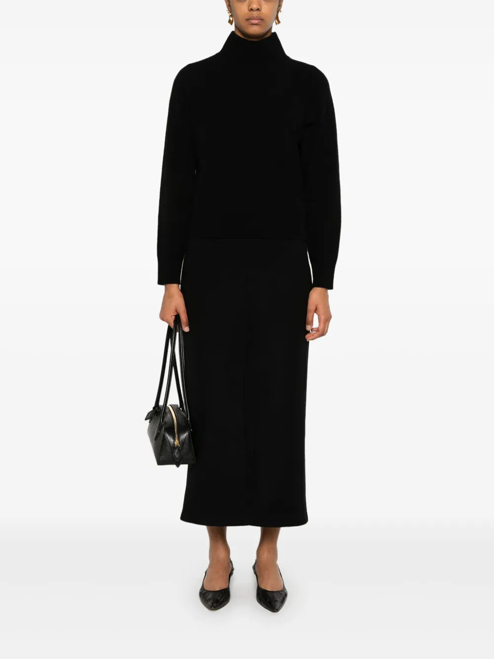 High-Neck Raglan-Sleeves Sweater