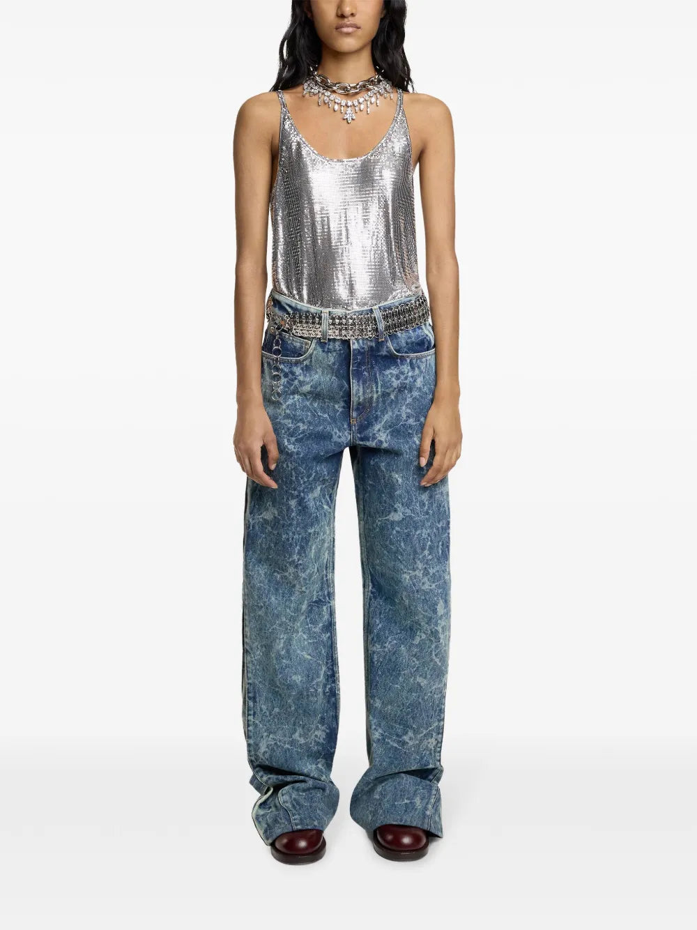 Washed Wide-Leg Jeans