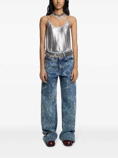 Washed Wide-Leg Jeans