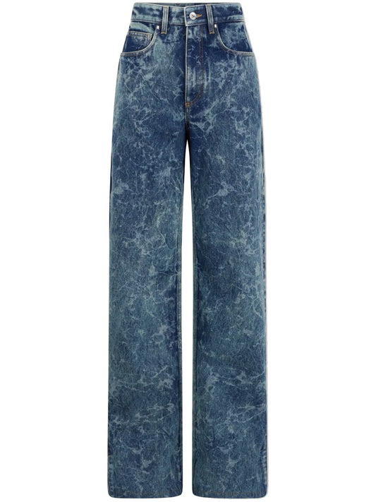 Washed Wide-Leg Jeans