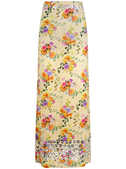 Floral Embellished Maxi Skirt