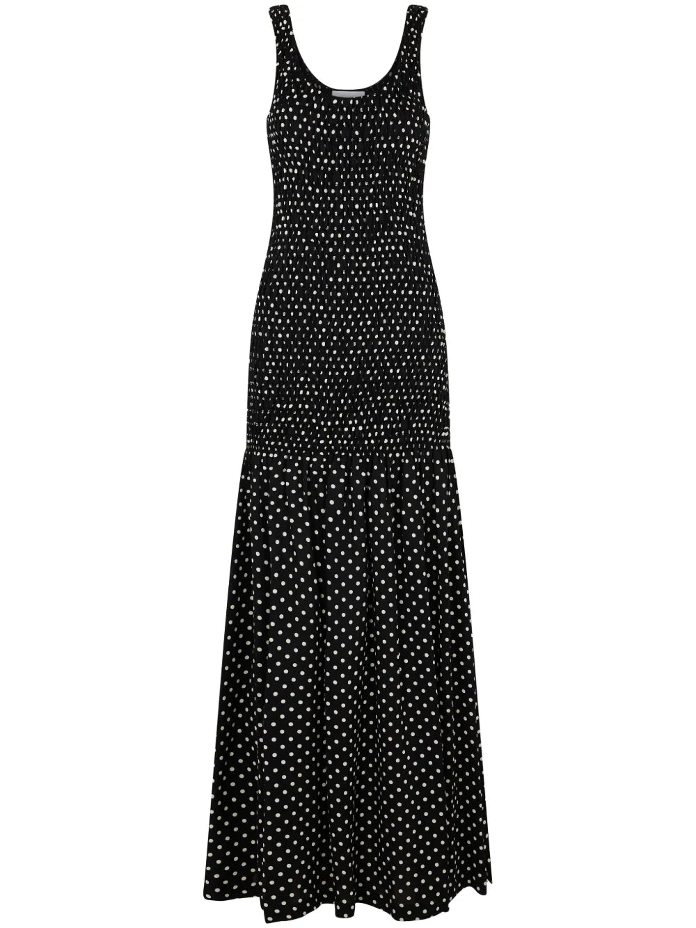 Polka-Dot Crepe Long Dress