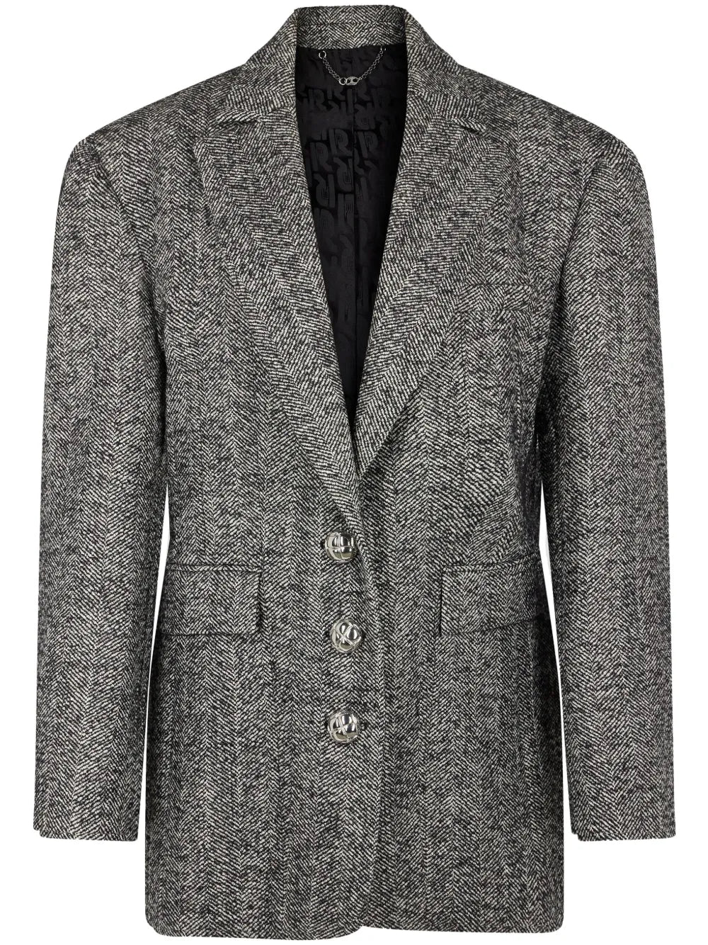 Herringbone-Pattern Wool Blazer