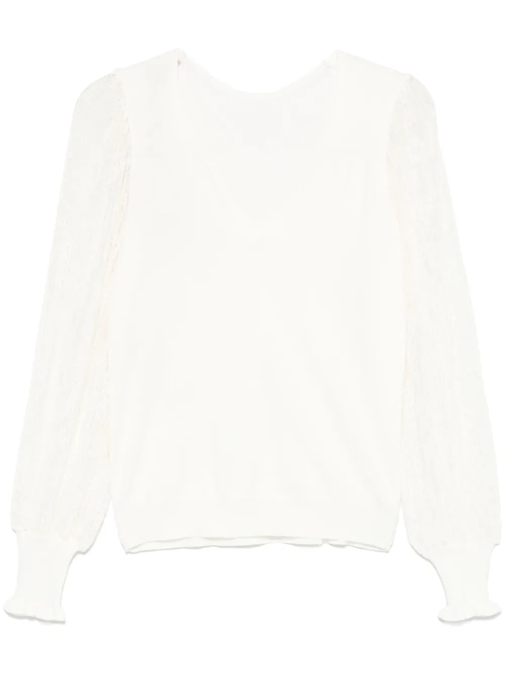Dual-Use Lace-Sleeves Sweater
