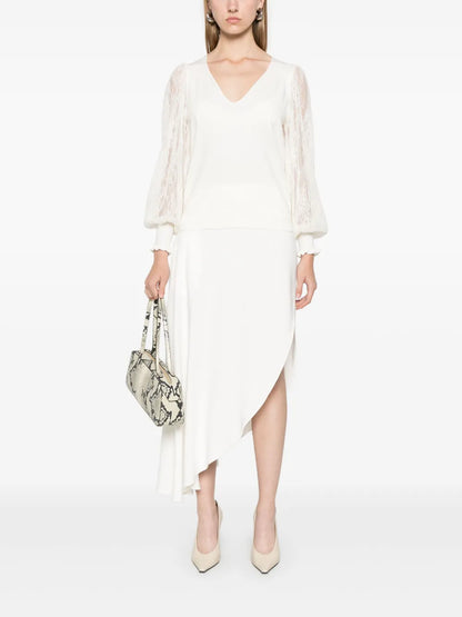 Dual-Use Lace-Sleeves Sweater