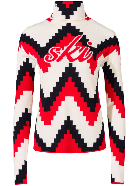 Chevron Roll-Neck Jumper