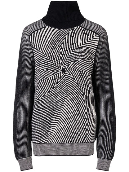 Wavy Star Roll-Neck Jumper