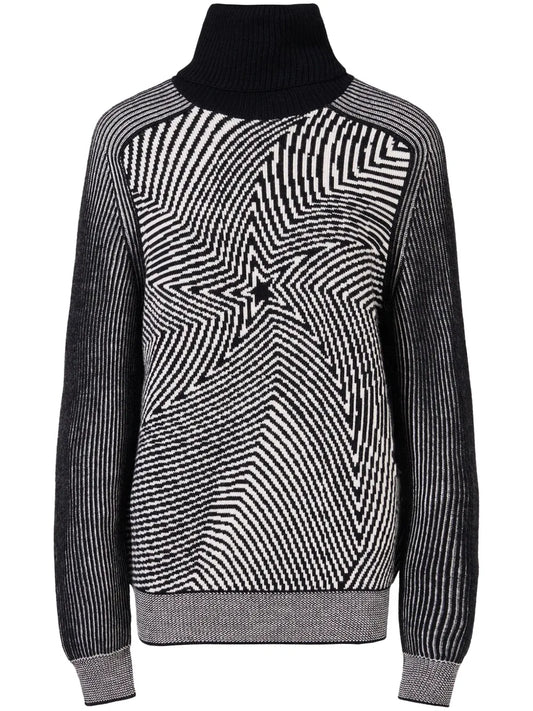 Wavy Star Roll-Neck Jumper