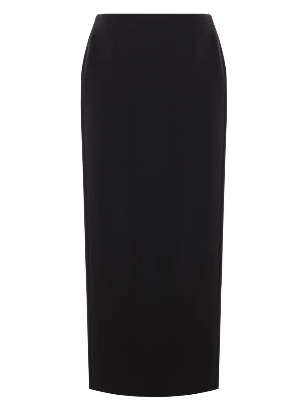 Logo-Plaque Wool Pencil Skirt