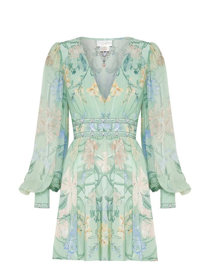 Printed Silk Mini Dress