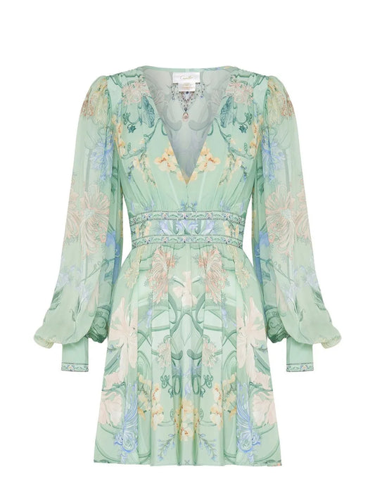 Printed Silk Mini Dress