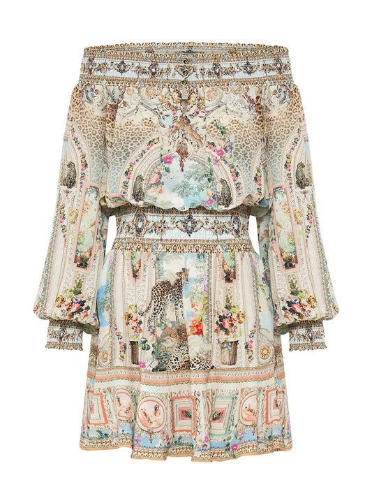 Printed Silk Mini Dress