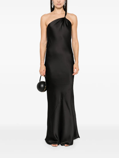Bias-Cut One-Shoulder Gown
