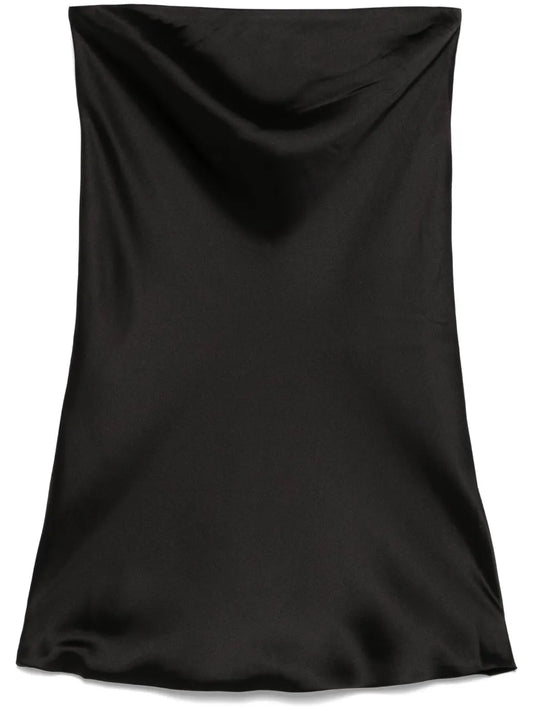 Bias-Cut Strapless Mini Dress
