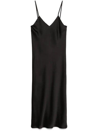 Bias-Cut Slip Midi Dress
