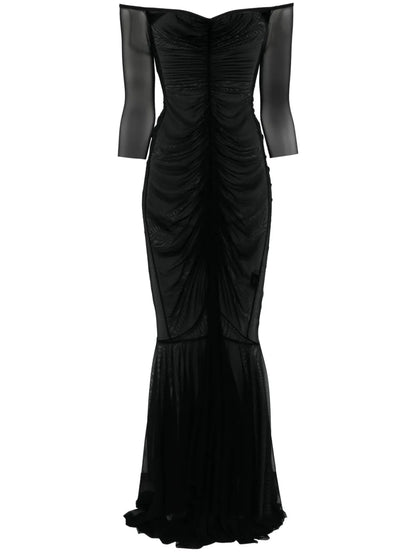 Off-Shoulder Fishtail Gown