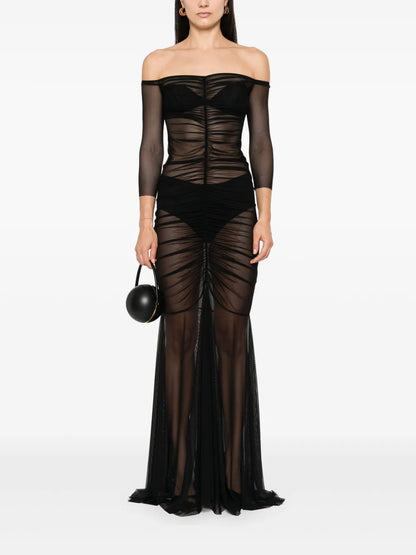 Off-Shoulder Fishtail Gown