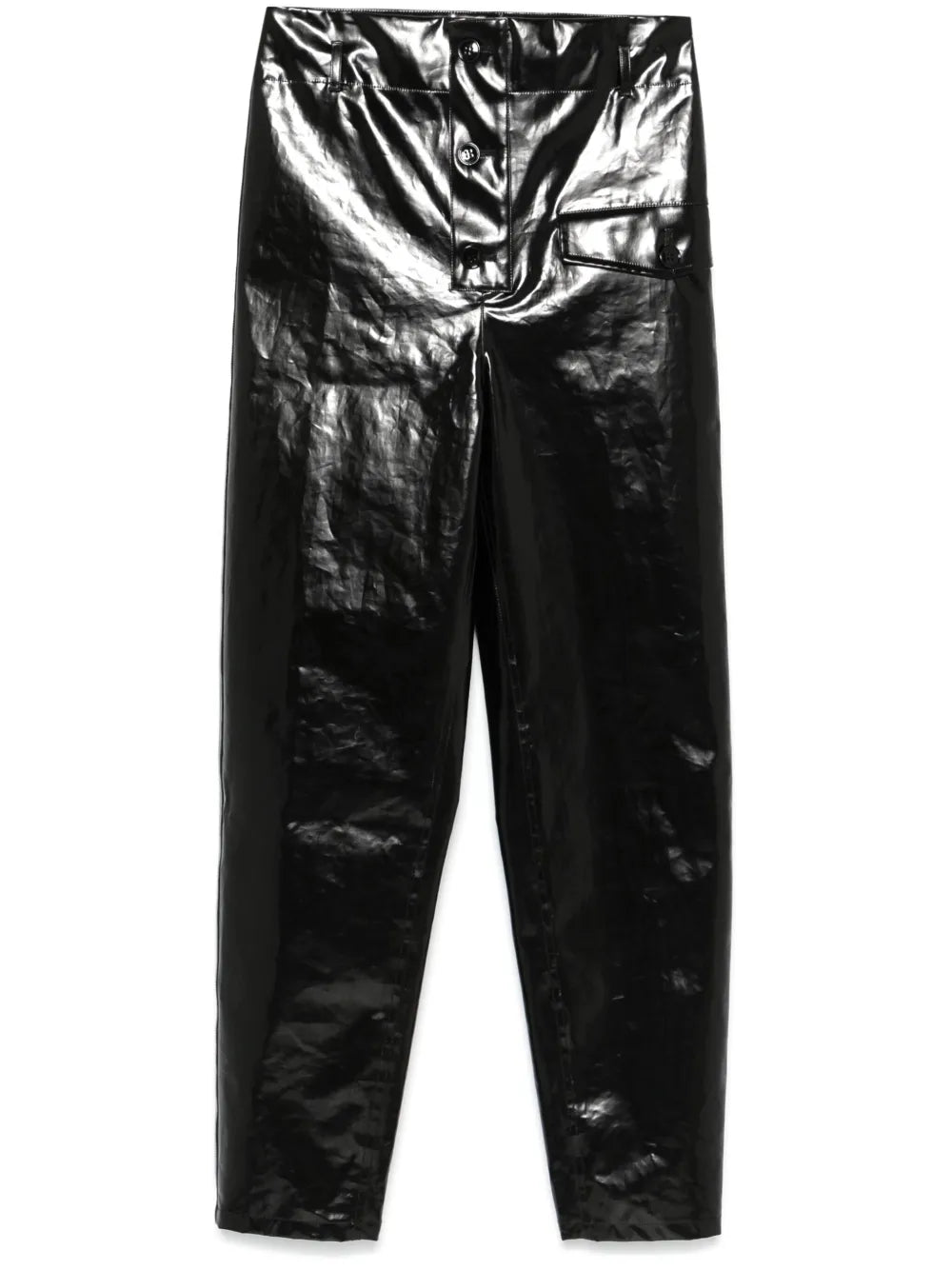 Paperbag-Waist Coated Trousers