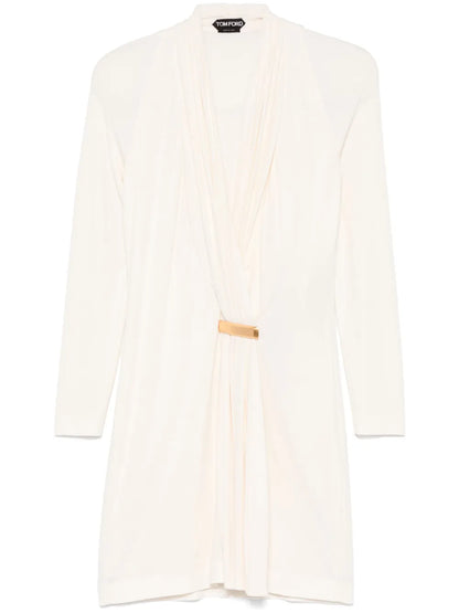 Bar-Detail V-Neck Mini Dress