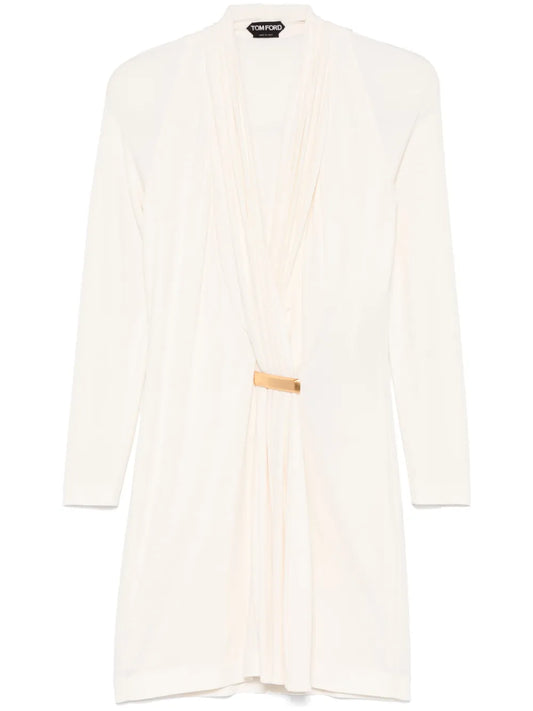 Bar-Detail V-Neck Mini Dress