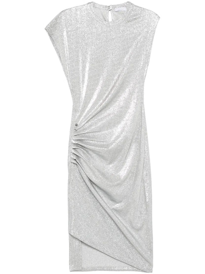 Draped Asymmetric Mini Dress