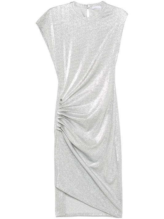 Draped Asymmetric Mini Dress