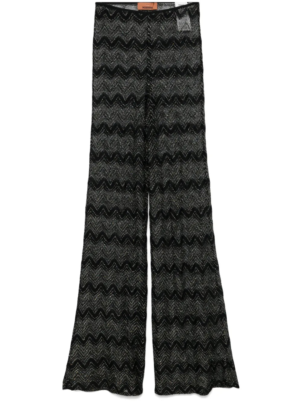 Crochet-Knit Flared Trousers