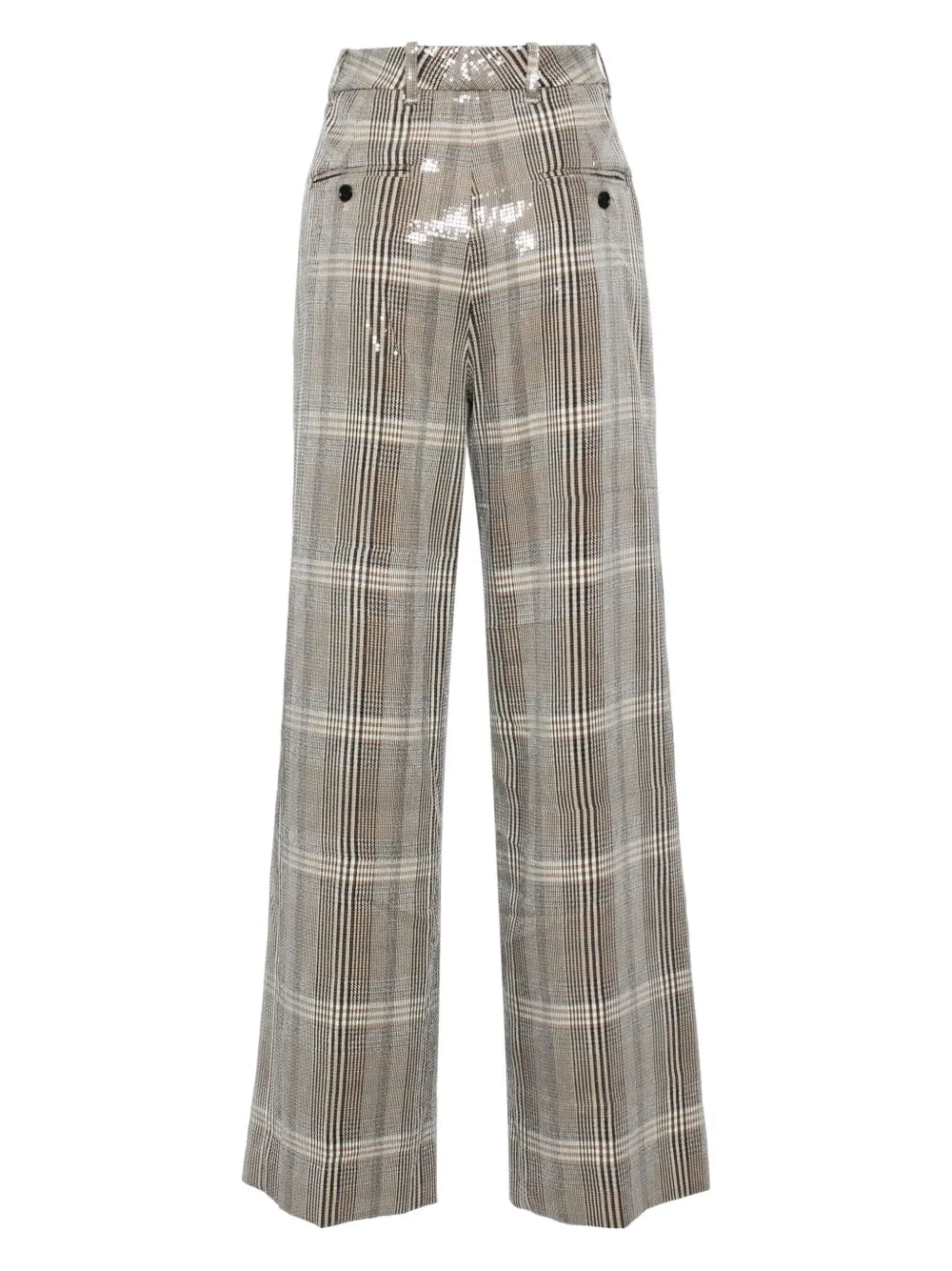 Sequin Plaid Trouser