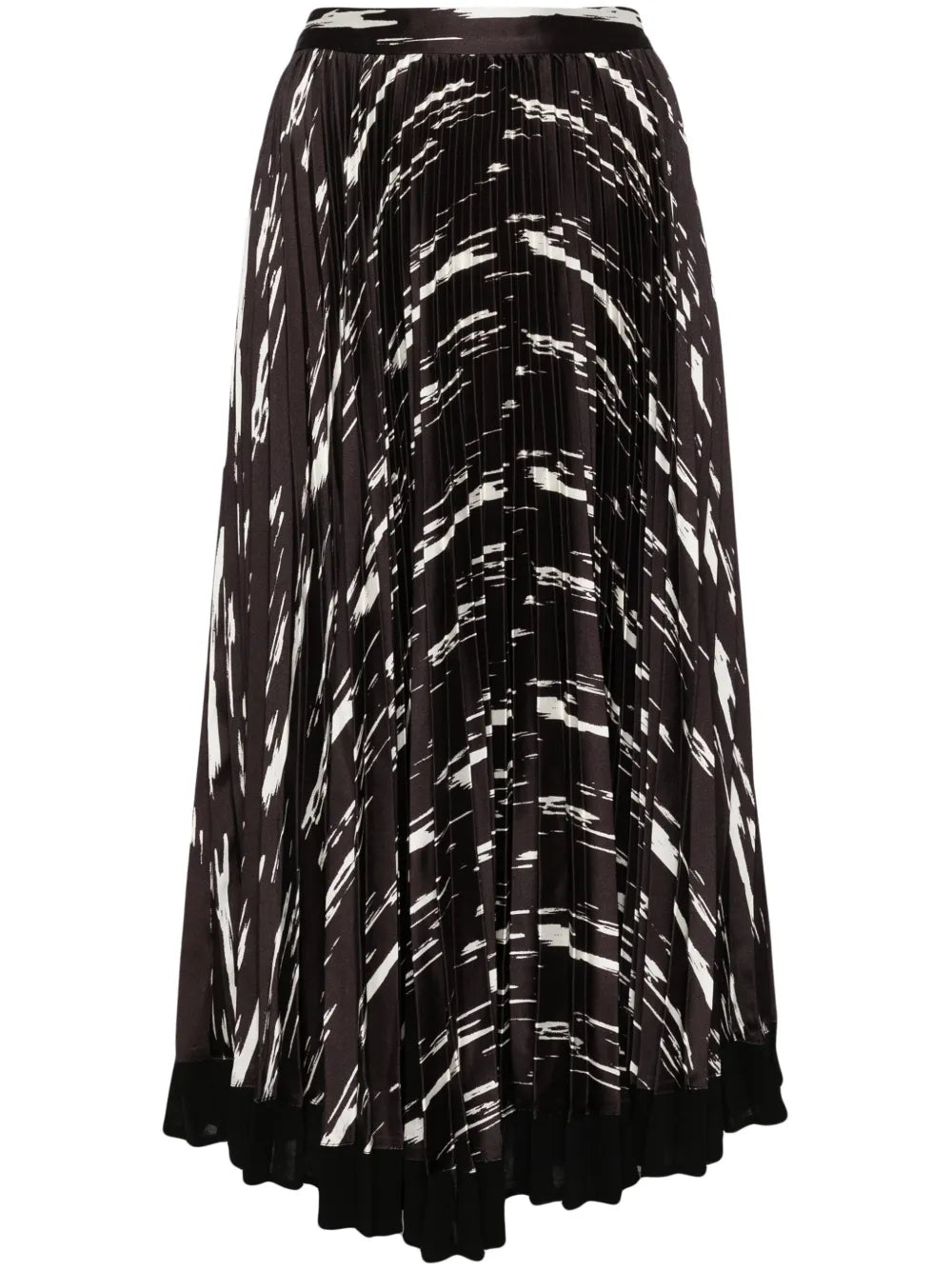 Abstract Wood Grain Pleated Skirt