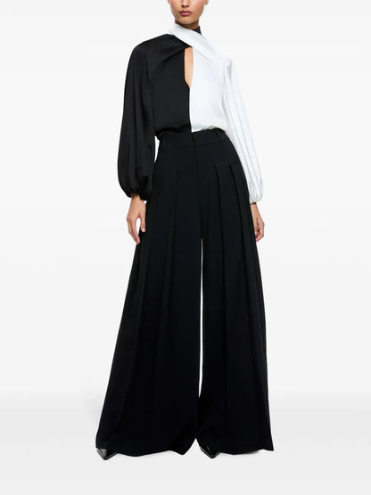Mahogany Twist-Neck Cropped Top