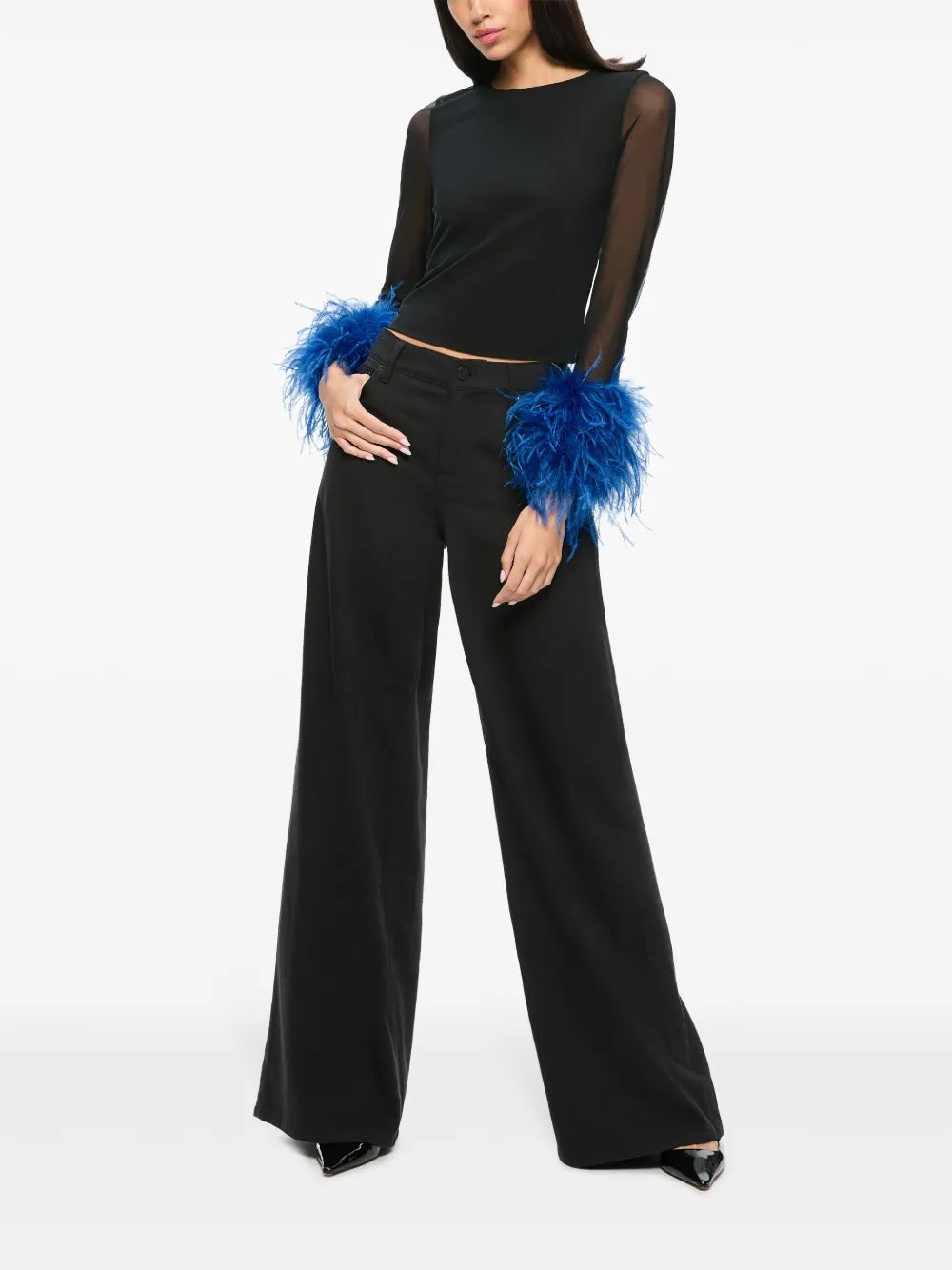 Delaina Long-Sleeved Mesh Top
