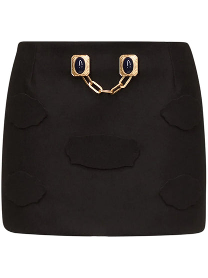 Gemstone Button Mini Skirt