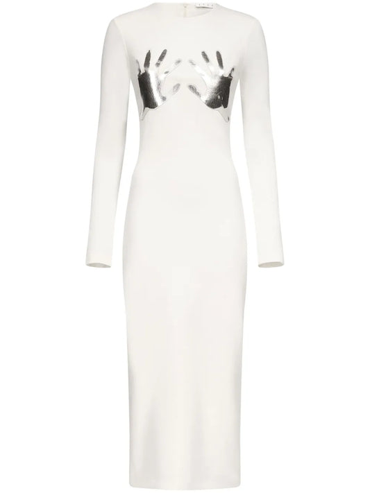 Handprint Long-Sleeved Minidress