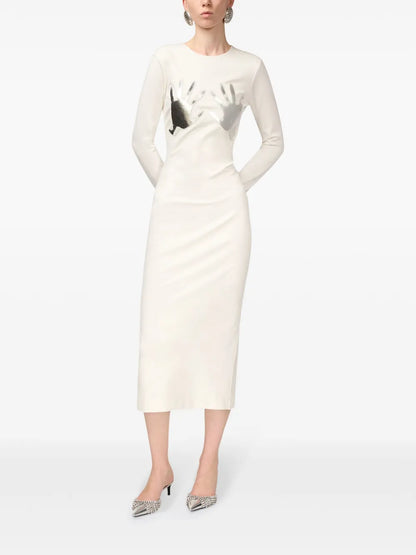 Handprint Long-Sleeved Minidress