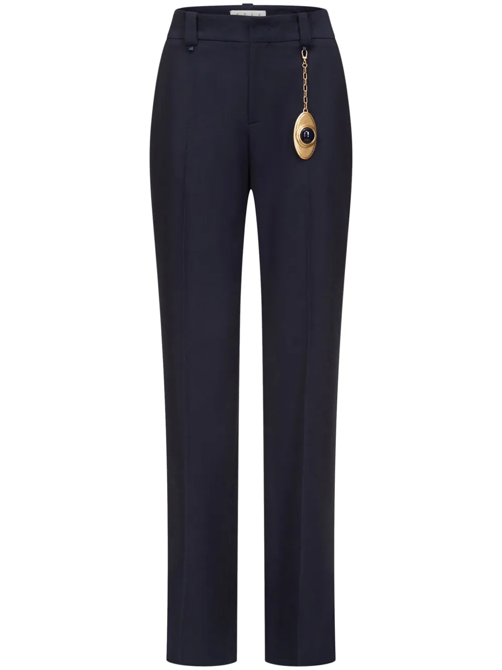 Chain Plate Straight-Leg Trousers