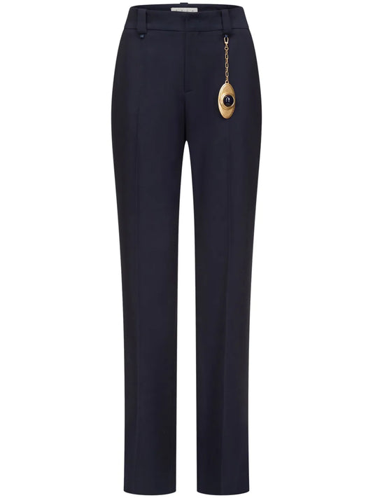 Chain Plate Straight-Leg Trousers