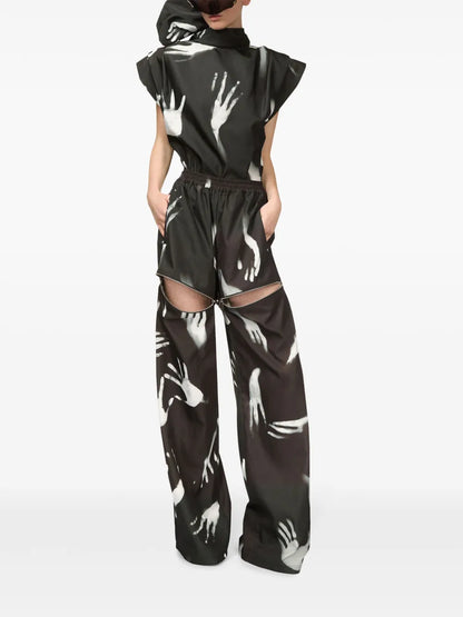 Handprint Slit Track Pants