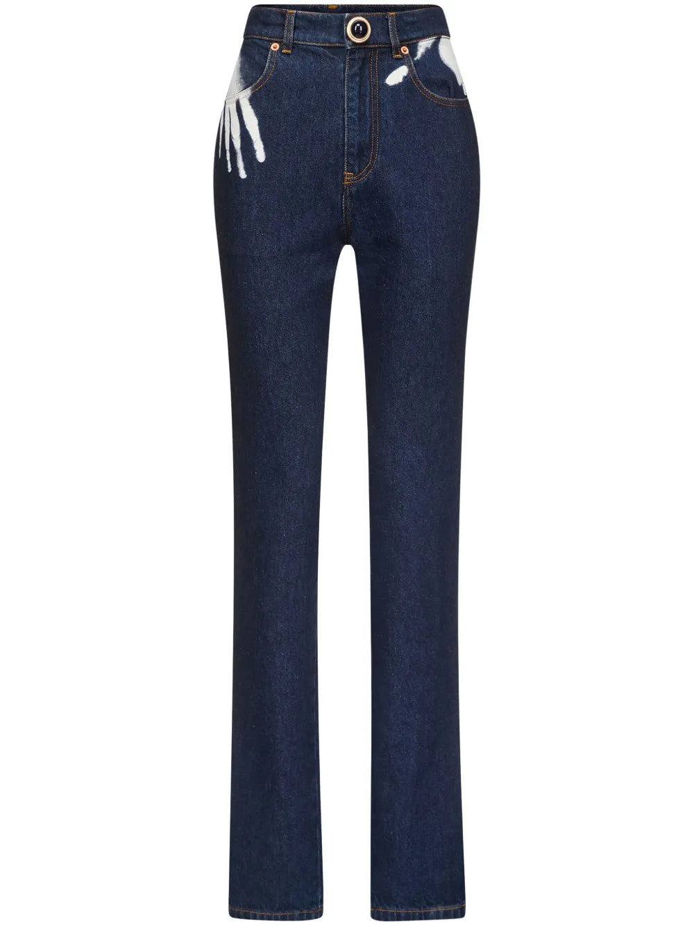 Handprint Straight-Leg Jeans