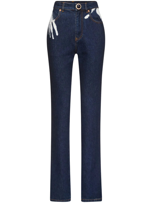 Handprint Straight-Leg Jeans