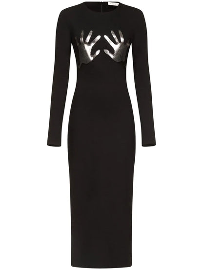 Handprint Long-Sleeved Minidress
