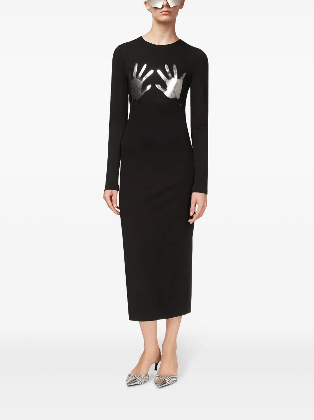 Handprint Long-Sleeved Minidress