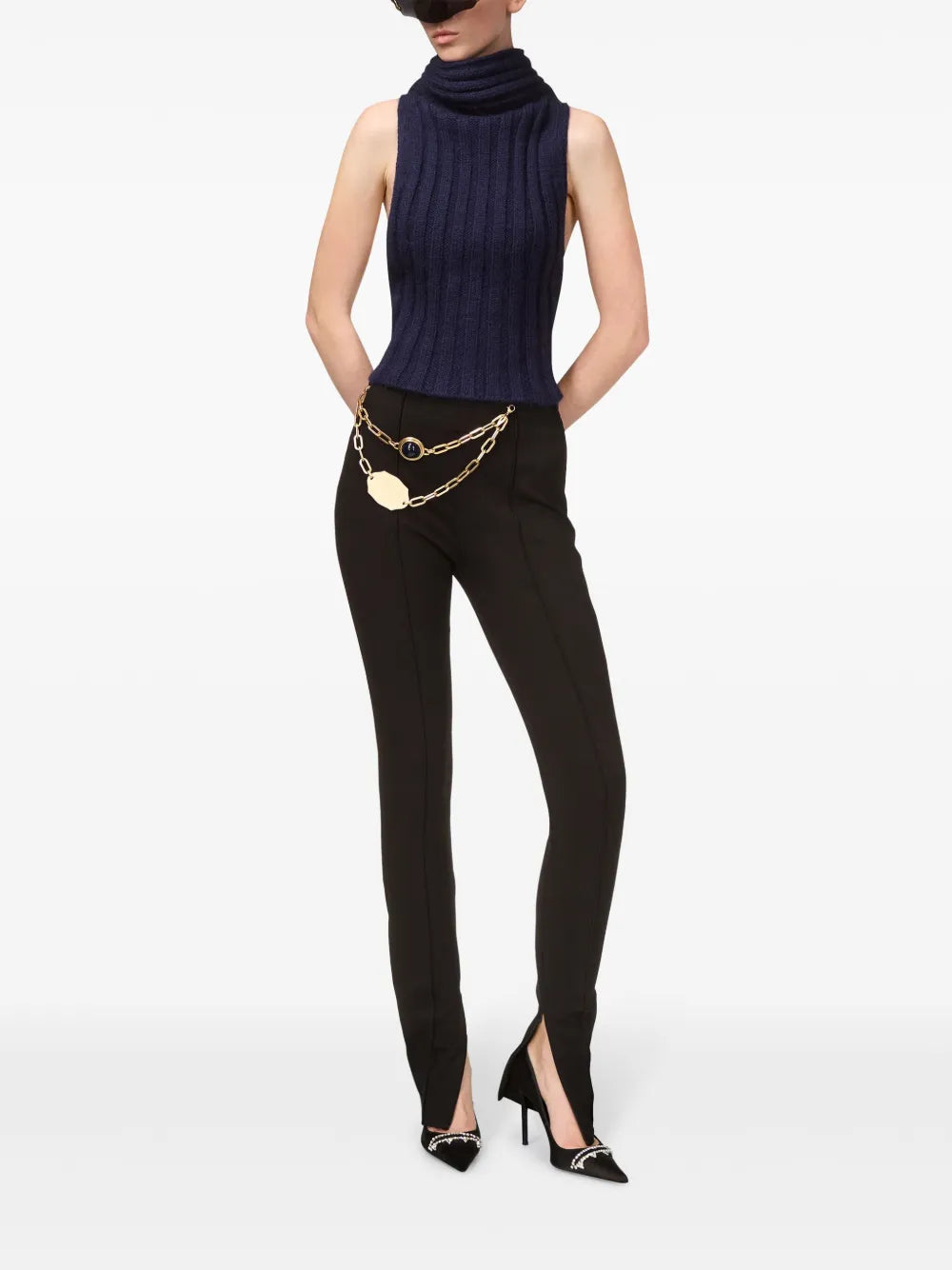Sleeveless Twisted Knit Top