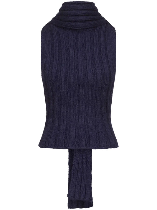 Sleeveless Twisted Knit Top