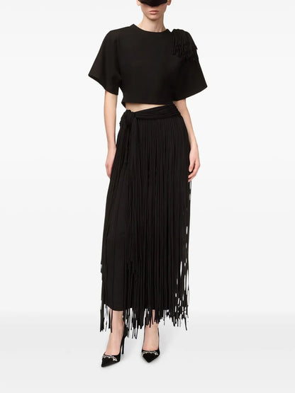 Fringed Midi Skirt