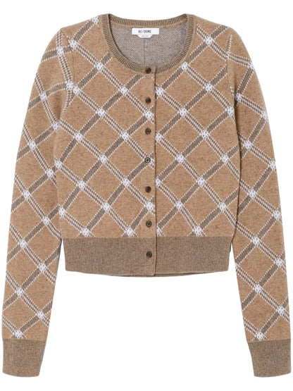 Tartan Cropped Cardigan